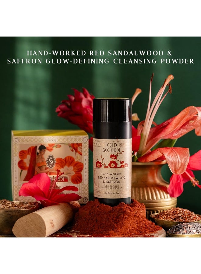 Old School Rituals Hand-Worked Red Sandalwood & Saffron Glow Defining Cleansing Powder (Face Wash Powder) | 60 Grams - Image 2