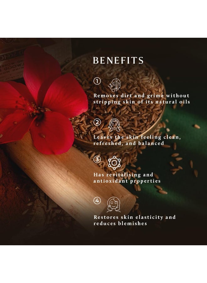 Old School Rituals Hand-Worked Red Sandalwood & Saffron Glow Defining Cleansing Powder (Face Wash Powder) | 60 Grams - Image 3