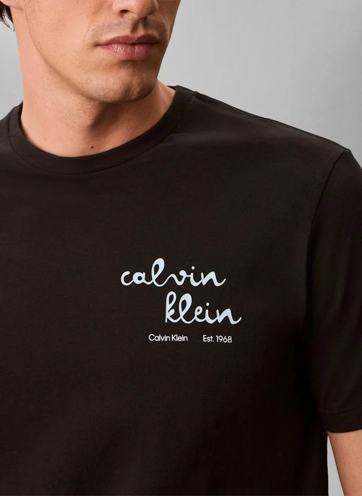 Calvin Klein Jeans Black Graphic Logo T-Shirt for Men | Best Price UAE