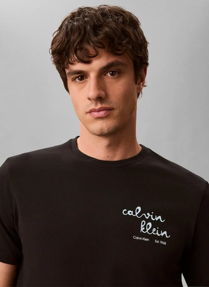 Calvin Klein Jeans Black Graphic Logo T-Shirt for Men | Best Price UAE
