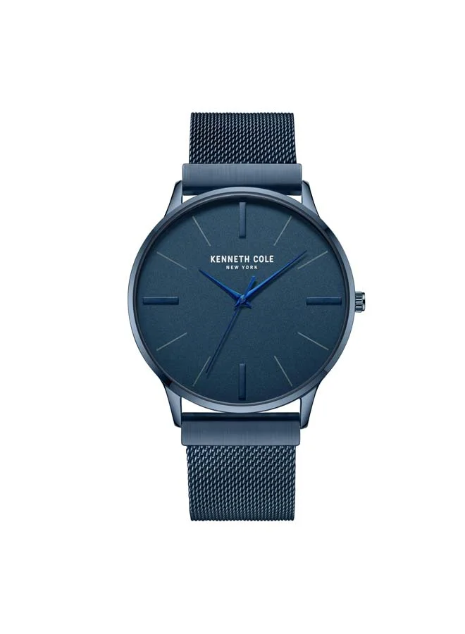 كينيث كول نيو يورك Modern Classic Blue Dial Stainless Steel Bracelet Analog Watch for Men