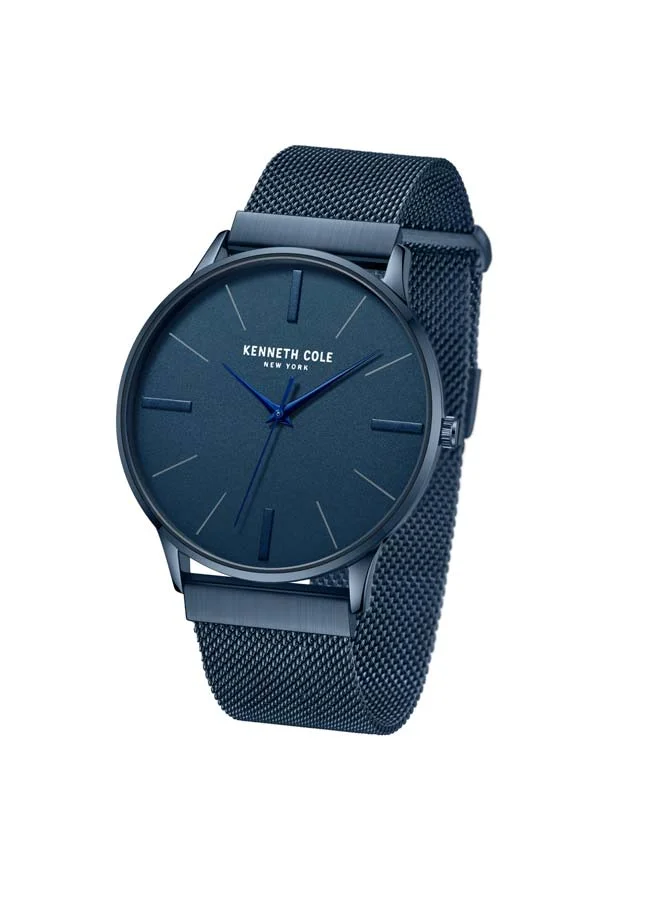 كينيث كول نيو يورك Modern Classic Blue Dial Stainless Steel Bracelet Analog Watch for Men