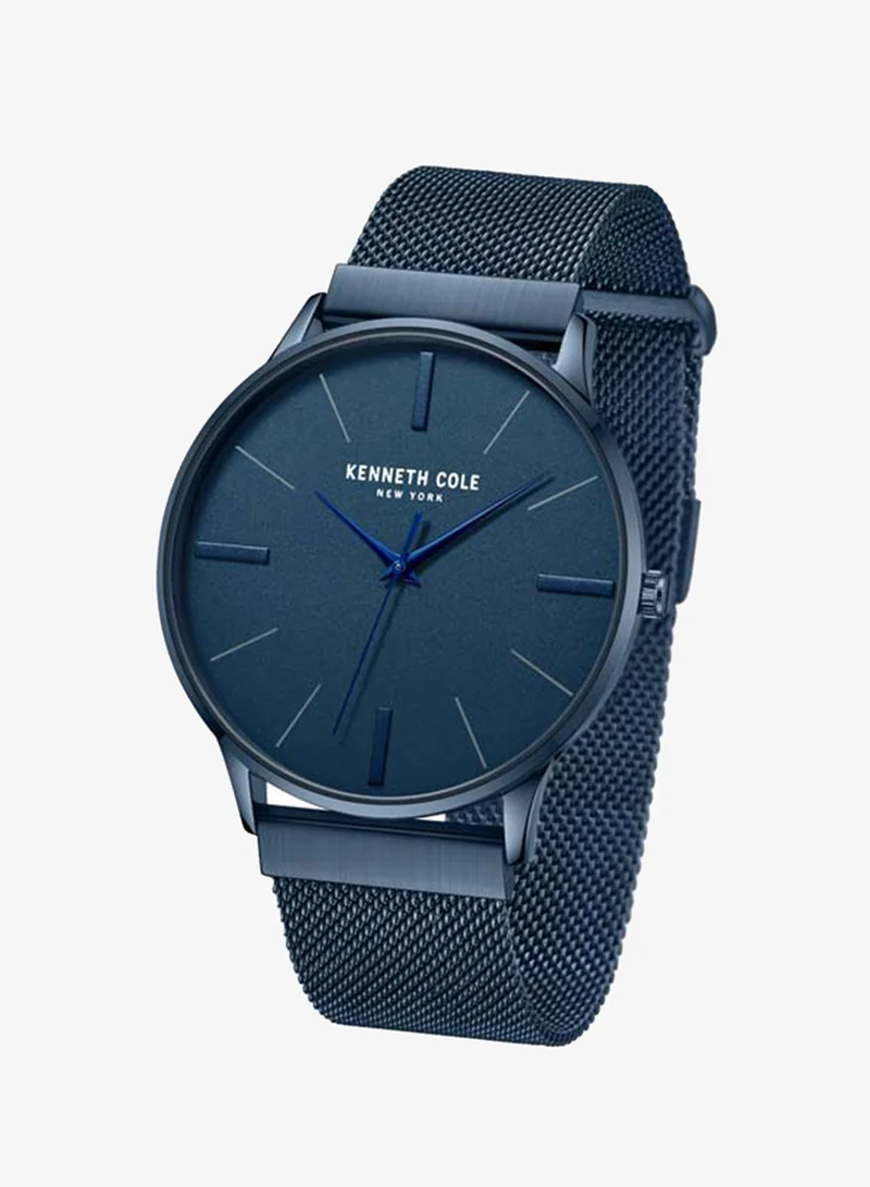 كينيث كول نيو يورك Modern Classic Blue Dial Stainless Steel Bracelet Analog Watch for Men