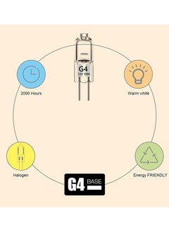 SINCHER SINCHER G4 halogen lamp, halogen G4 12V 10 pieces, dimmable warm white 2700k, G4 halogen Bulb, halogen lamp for extractor hood hood hood cupboard pendant lamp  - Image 3