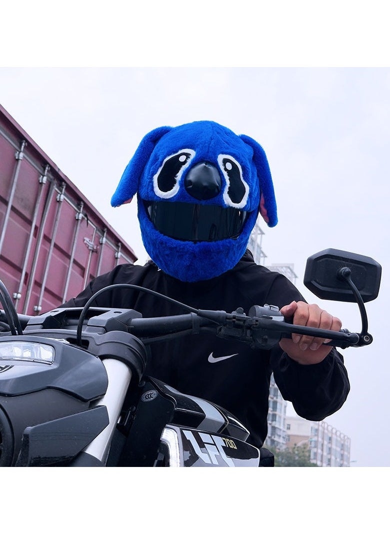 OMEVE Motorbike Modular Full Helmet One Piece Helmet Cover Crazy Fun Motorcycle Helmet Cover Plush Full Helmet Protector Fun Riding Gift For Outdoor Personalised Helmet, Blue Snoopy  - Image 5