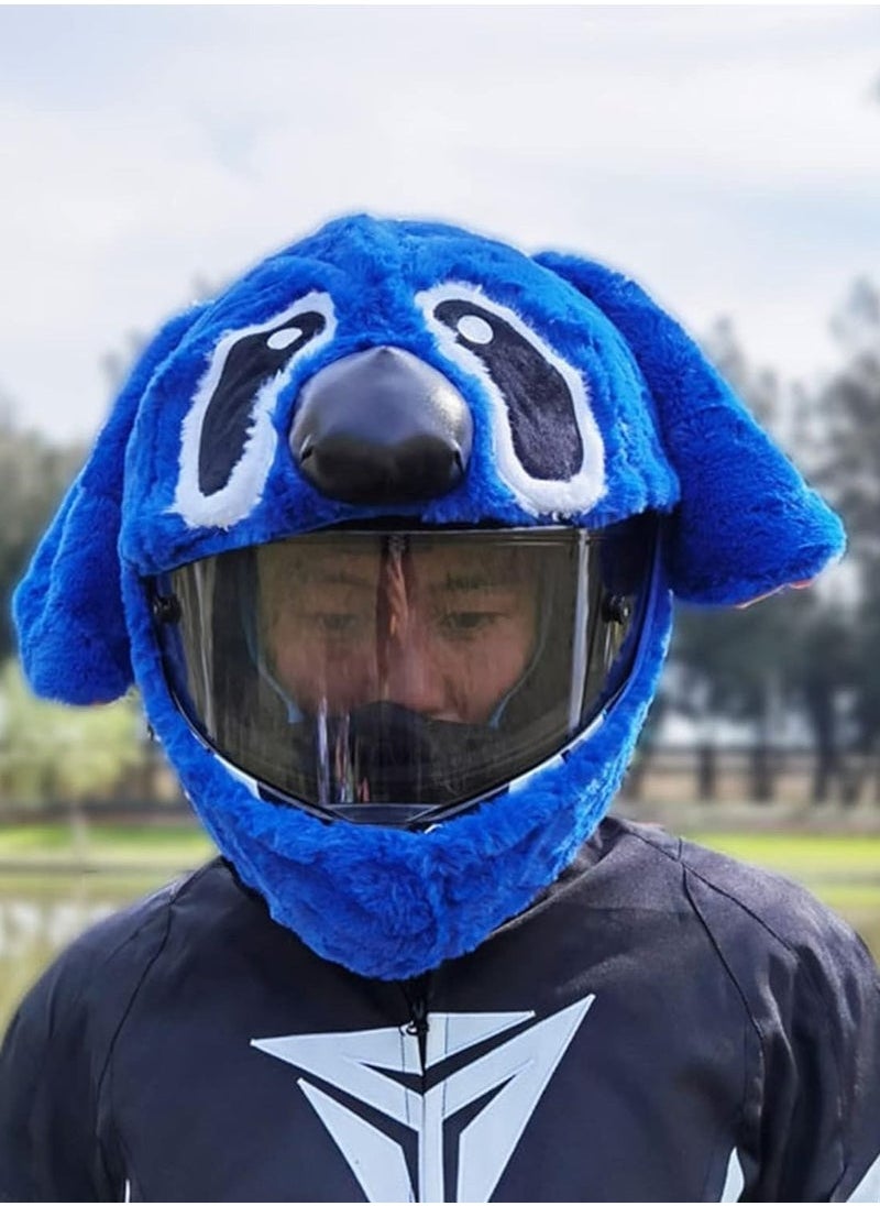 OMEVE Motorbike Modular Full Helmet One Piece Helmet Cover Crazy Fun Motorcycle Helmet Cover Plush Full Helmet Protector Fun Riding Gift For Outdoor Personalised Helmet, Blue Snoopy  - Image 4