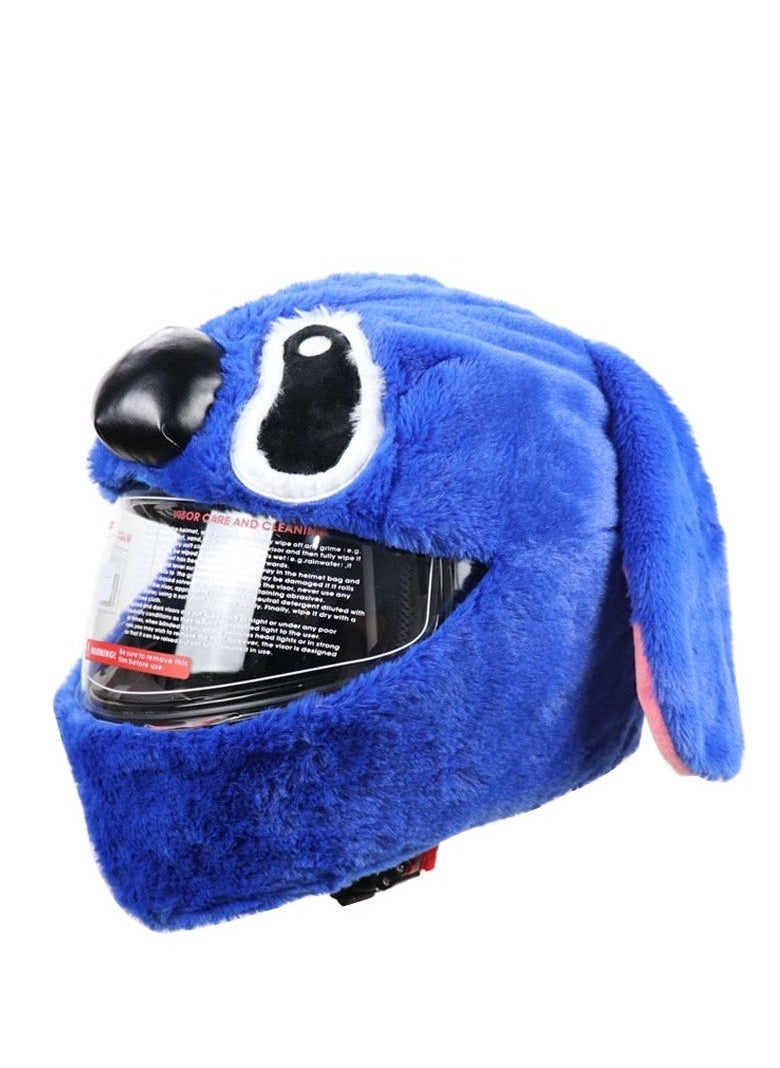OMEVE Motorbike Modular Full Helmet One Piece Helmet Cover Crazy Fun Motorcycle Helmet Cover Plush Full Helmet Protector Fun Riding Gift For Outdoor Personalised Helmet, Blue Snoopy  - Image 2