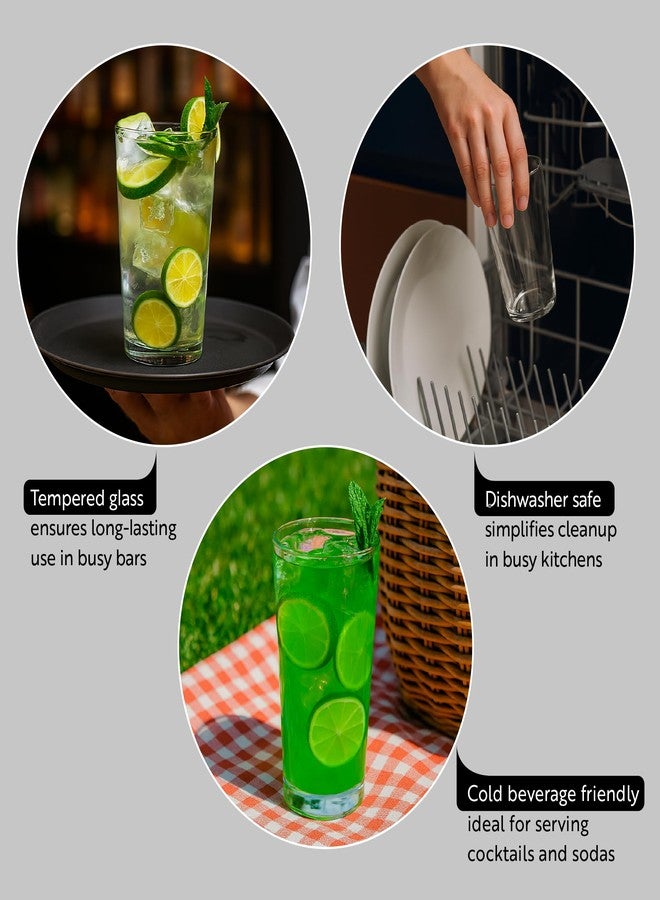 ريستورنت وير طقم أكواب مشروبات سومي من ريستورانت وير، سعة 19 أونصة، مكون من 6 أكواب كبيرة مصنوعة من الزجاج المقوى، مثالية للشرب في المطاعم أو المنازل. أكواب مياه، عصائر، أو مشروبات غازية. - Image 3