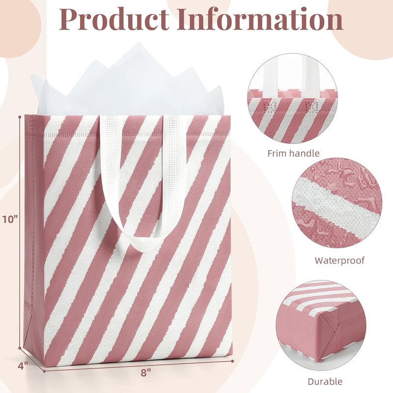 STYPOP 10" Medium Gift Bags Set (4 Pack) with Tissue Paper & Cards - Reusable Non-Woven Bags for Various Occasions - Image 5