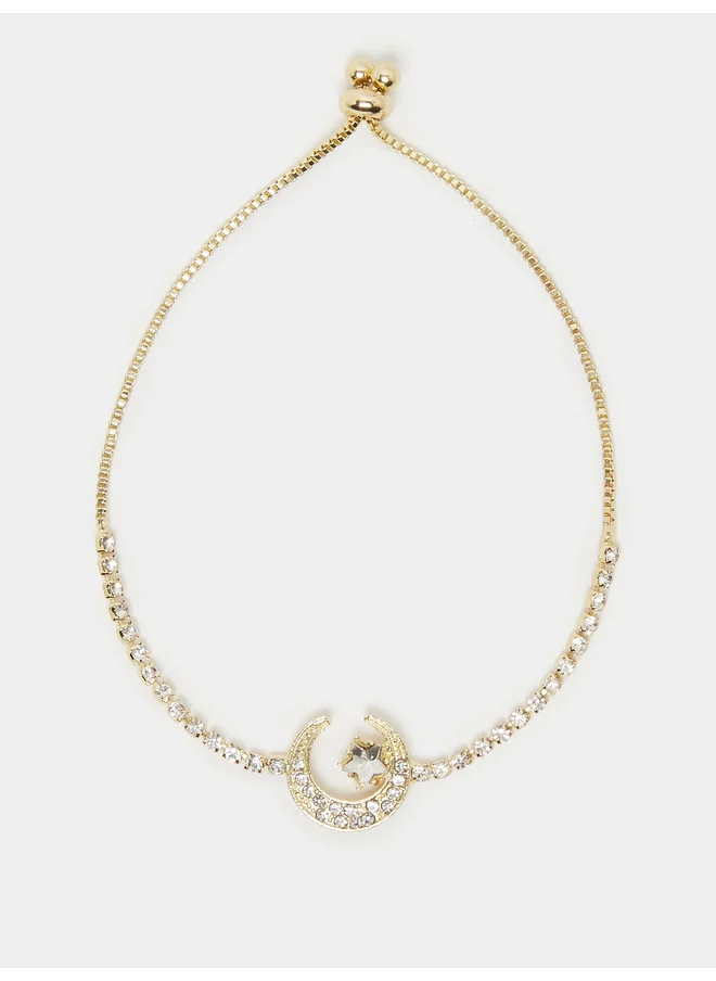 ستايلي Styli Embellished Moon and Star Charm Bracelet