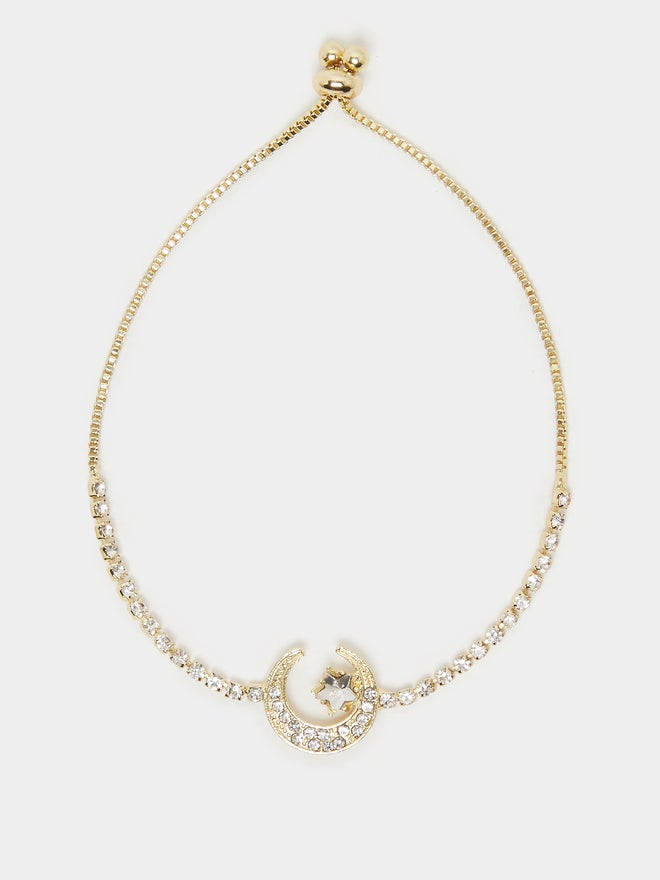 Styli Styli Embellished Moon and Star Charm Bracelet  - Image 1