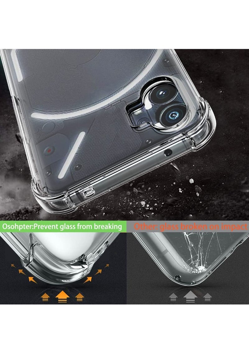 Nothing Phone 1 Case Clear Transparent with 2pcs Screen Protector Reinforced Corners TPU Shock-Absorption Flexible Cell Phone Cover for Nothing Phone 1(Clear) - Image 2