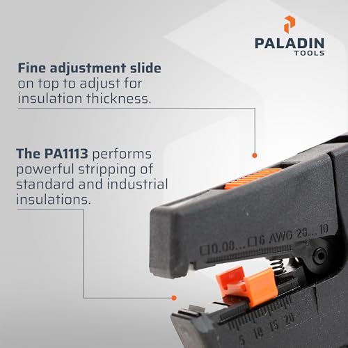Paladin Tools STRIPAX PRO 6 Automatic Wire Stripper Tool, Premium Wire Cutter 28-10 AWG, THHN/THHW Insulation, Professional Grade - Image 2