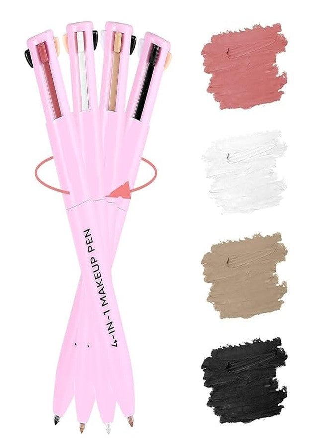 Scheibe 4-in-1 Multifunction Makeup Pen, Pink, Travel-Friendly Waterproof Design with Precision Tip, Twist-Action Mechanism - Image 1