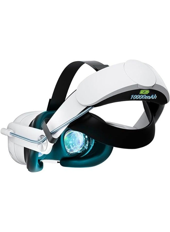 Meta Quest 3 Headband, VR Accessory, Built-in 10000mAh Battery, Comfort VR Headset, Adjustable Elite Headband Changing Kit, Headband Weight Reduction Pressure Reduction Headband - Image 1
