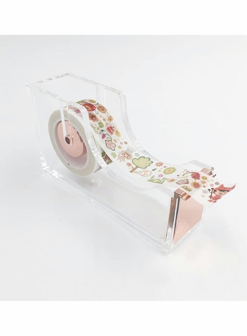 KASTWAVE Acrylic Tape Dispenser, Modern Design Office Desktop Tape Dispenser Metal Core Tape Holder Gold Decorative Accessory - Image 3