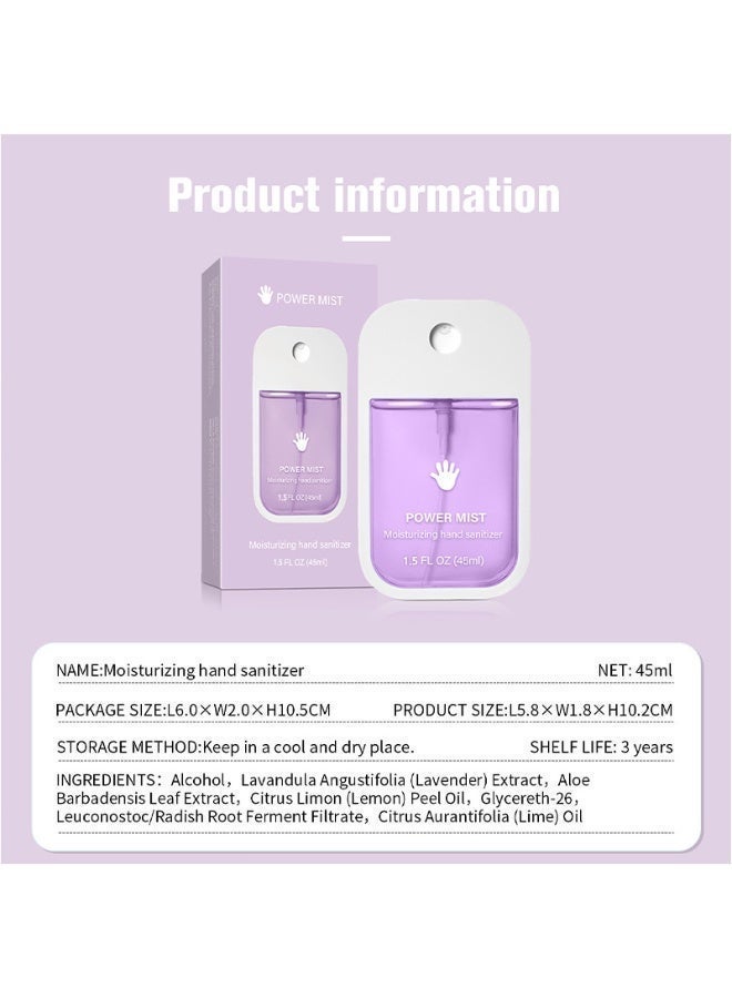 Power Mist Hydrating Hand Sanitizer Spray, 45ml Portable Sanitizing Spray with Lavender and Aloe Extracts, Gentle on Skin, Easy to Carry - Image 5