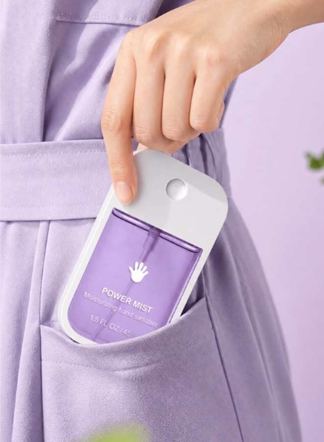 Power Mist Hydrating Hand Sanitizer Spray, 45ml Portable Sanitizing Spray with Lavender and Aloe Extracts, Gentle on Skin, Easy to Carry - Image 3