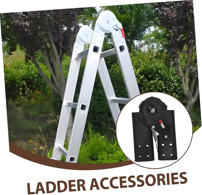 Metal Attic Ladder Hinge Replacement Kit with Safety Lock and Screws for Easy Installation - Image 3