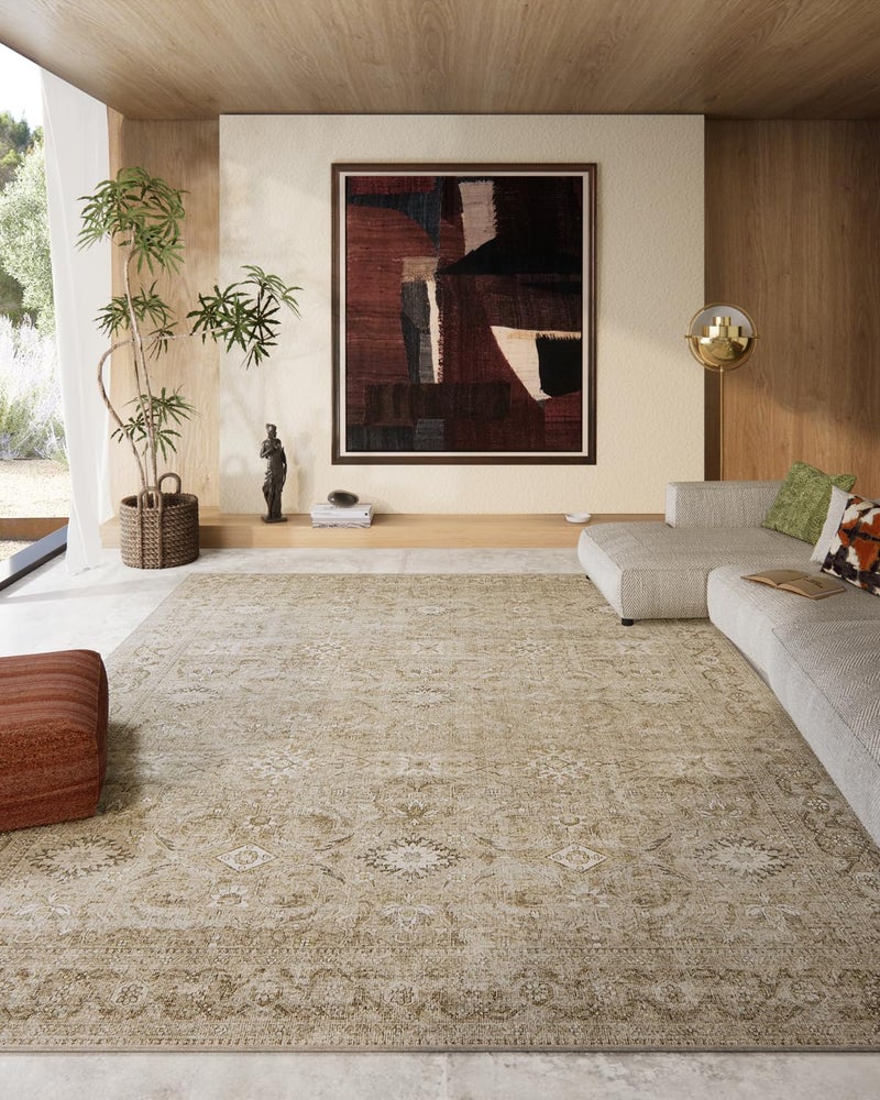 palohom 8x10 Area Rugs for Living Room: Washable Rugs for Bedroom Non Slip Low Pile Soft Faux Wool Non Shedding Vintage Large Area Rug for Dining Room Kitchen Nursery Under Table Farmhouse Home Office Indoor - Image 1