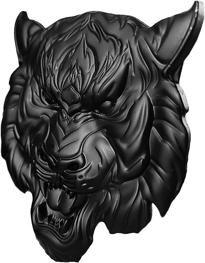 OnlyYou.X Tiger Head Emblem - Metal Black Badge for Pickup and Car - Image 4