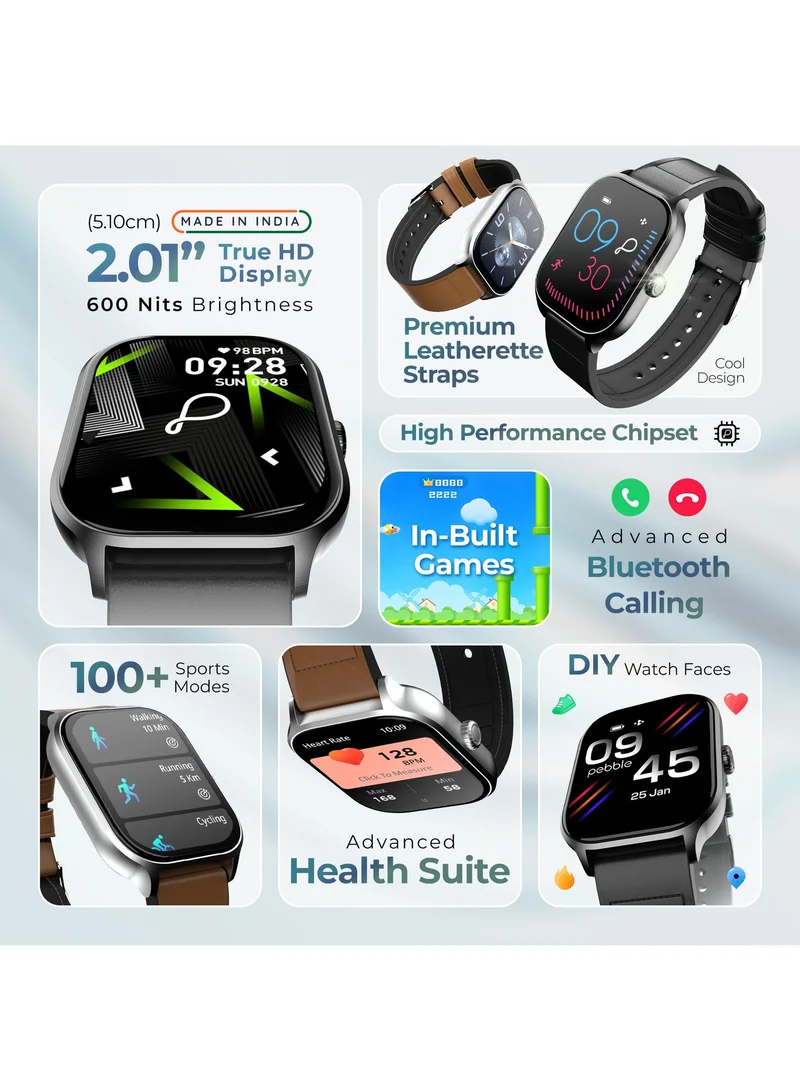 Pebble Pebble Edge 2.01" HD Display, Health suite, BT Calling, Calculator,