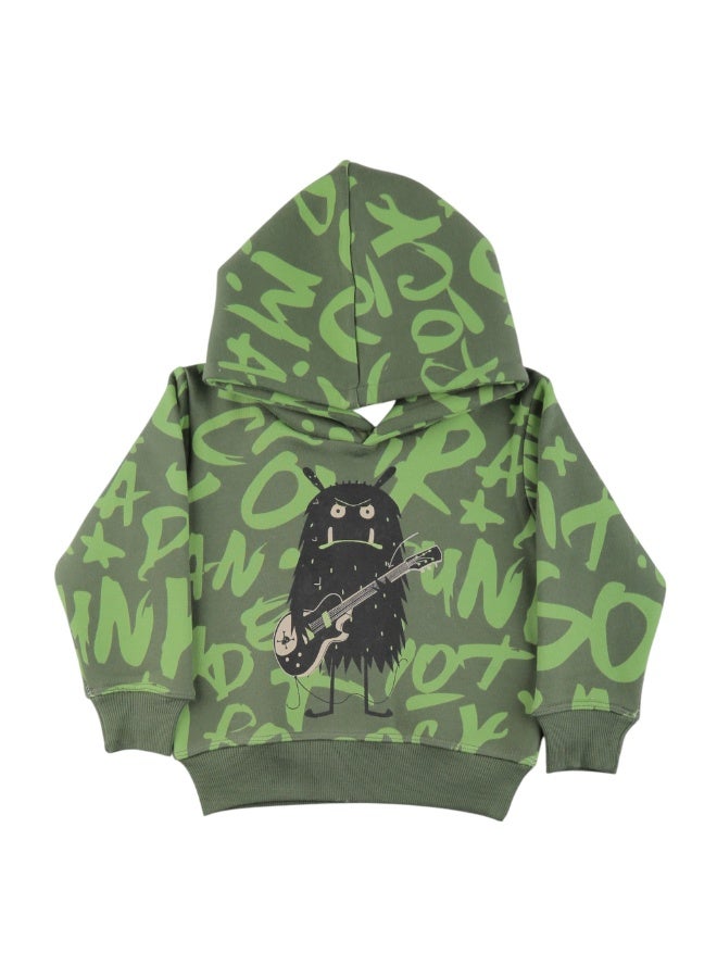 El Sayaad Boy Inner Fleece Printed Hoodie