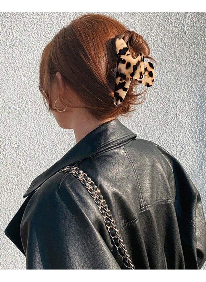 PHALIN - Large Tortoise Shell Hair Clip Claws For Women Girls Jumbo Acetate Hair Catch Barrettes Strong Hold French Designed Hair Jaw Clamps For Thick Long Hair - Image 1