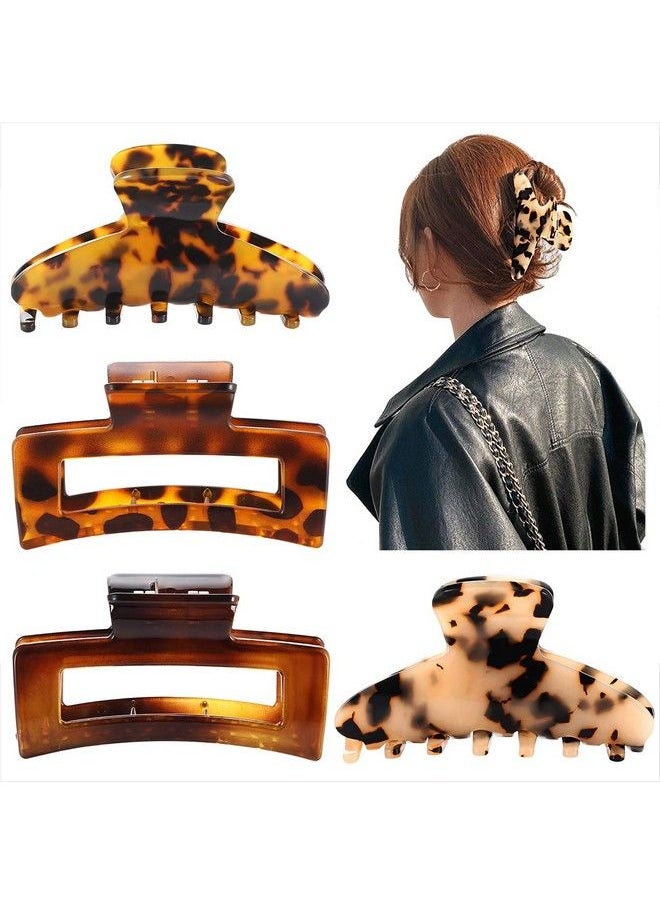 PHALIN - Large Tortoise Shell Hair Clip Claws For Women Girls Jumbo Acetate Hair Catch Barrettes Strong Hold French Designed Hair Jaw Clamps For Thick Long Hair - Image 1
