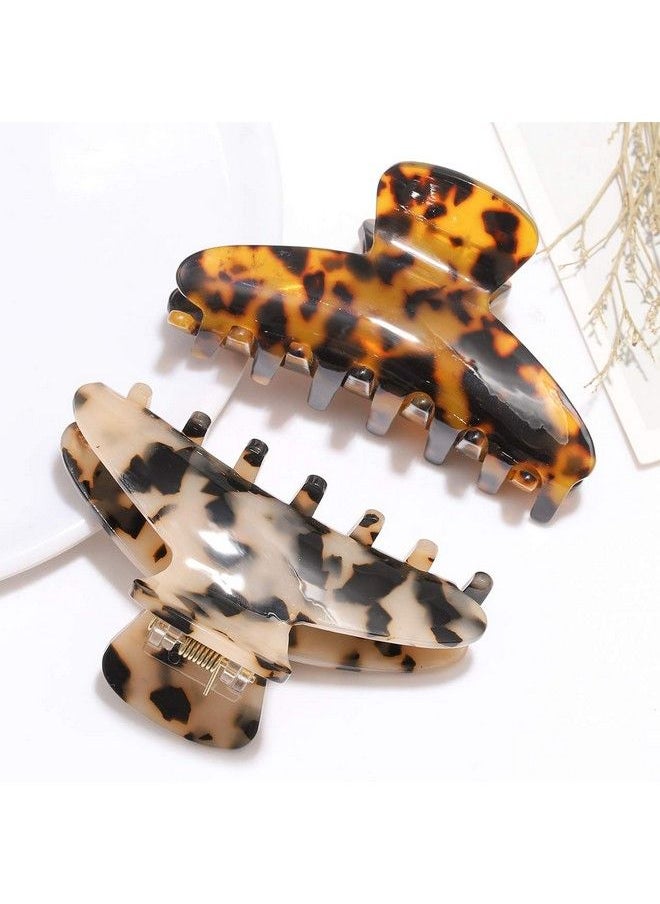 PHALIN - Large Tortoise Shell Hair Clip Claws For Women Girls Jumbo Acetate Hair Catch Barrettes Strong Hold French Designed Hair Jaw Clamps For Thick Long Hair - Image 1