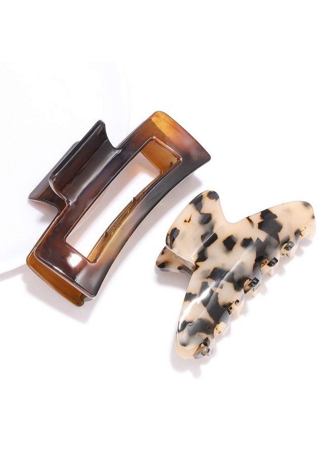 PHALIN - Large Tortoise Shell Hair Clip Claws For Women Girls Jumbo Acetate Hair Catch Barrettes Strong Hold French Designed Hair Jaw Clamps For Thick Long Hair - Image 1