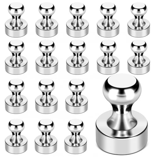 LOVIMAG Fridge Magnets 18Pcs Refrigerator Whiteboard Small Strong Magnet Classroom Kitchen Accessories Decorative Locker Set Decor Must Haves Office Calendar Refrigerador Magnetic Cute Crafts Silver - Image 1
