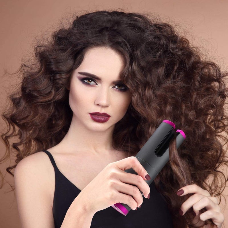 Deoxys Cordless Auto Curler Automatic Curling Iron Rechargeable Auto Hair Curler with 6 Temperature Timer Settings Auto ShutOff Portable Curling Wand for Hair Styling Anytime AnywhereDE24 - Image 1