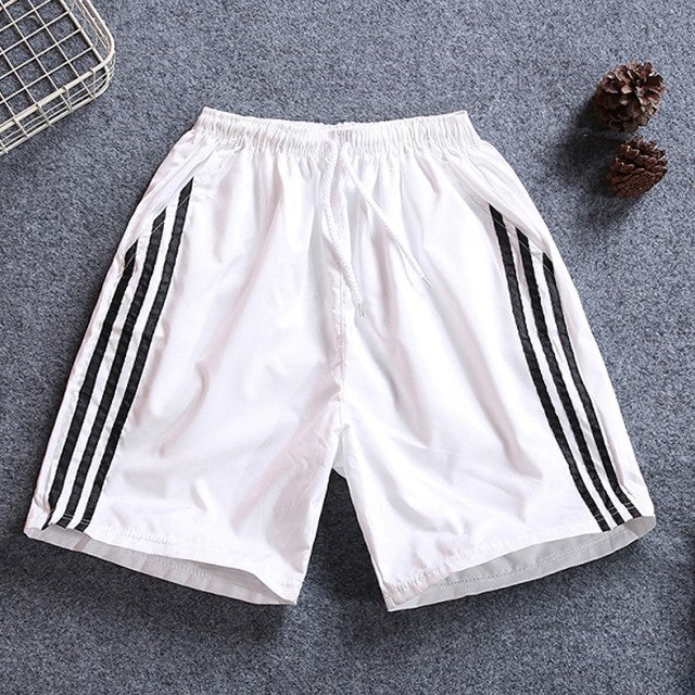 2019 Summer New Arrival Three-Pod Shorts Mens Slim-Fit Three-Pants Four-Pants Korean Style Fashionable Sports Four-Three-Point Pants White three-shot shorts 