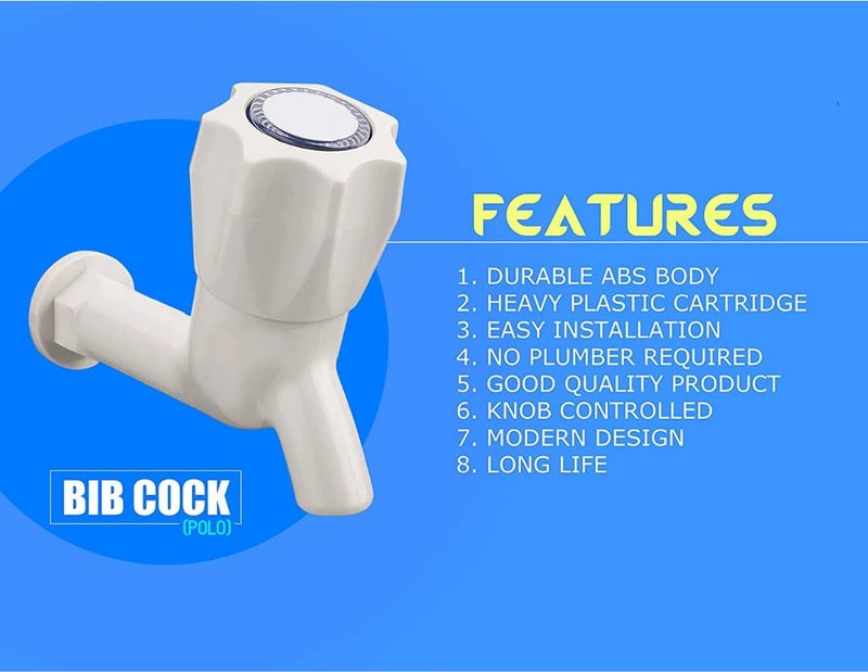 COSSIMO Polo Plastic Bib Cock for Bathroom Pack of 12 - Image 3