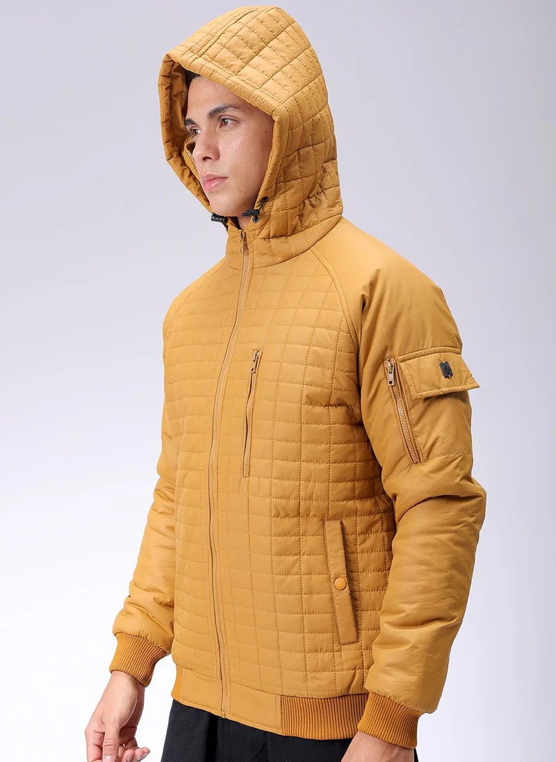 The Indian Garage Co  Men Slim Fit Solid Puffer Jackets for Men | Best Price UAE