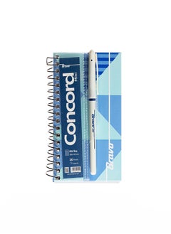 Bravo Bravo Mini Note Concord - 14.5*10 cm. - 120 Sheets - 1 Subjects - Blue, With Free Blue Bravo Pen 