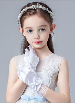SYOSI Gloves for Women Flower Girl Gloves Lace Princess Gloves Wedding Pageant Princess Flower Girls Gloves for Wedding Banquet Dress Match Wedding Student Performance Sum or Winter  - Image 5