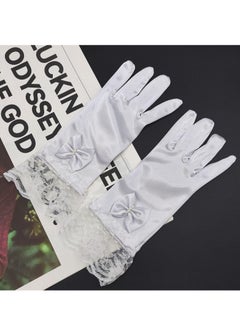 SYOSI Gloves for Women Flower Girl Gloves Lace Princess Gloves Wedding Pageant Princess Flower Girls Gloves for Wedding Banquet Dress Match Wedding Student Performance Sum or Winter  - Image 3