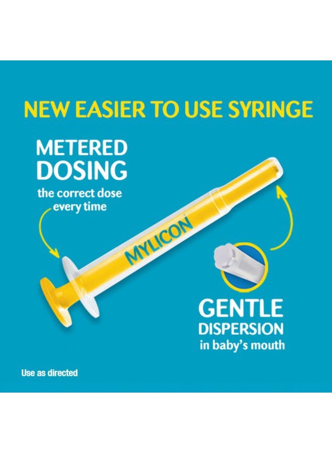 MYLICON Gas Relief Drops for Infants and Babies, Dye Free Formula, 1 Fluid Ounce (Updated Syringe) - Image 2