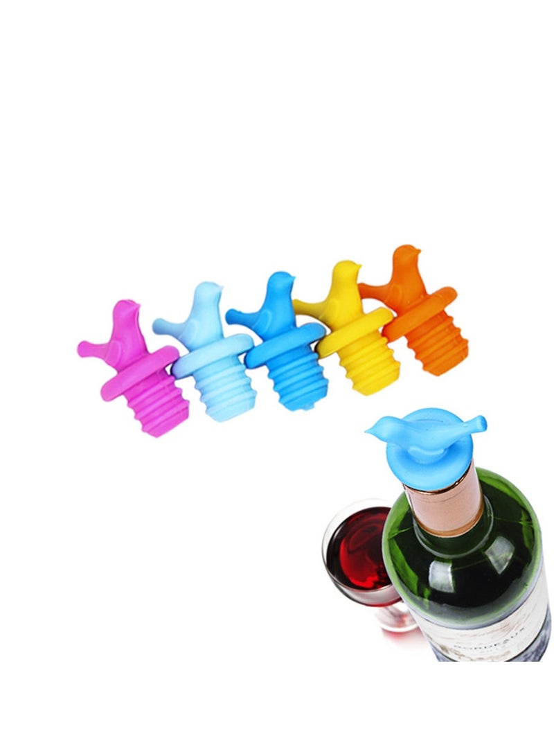 4Pcs Creative Bird Design Silicone Bottle Stopper Leak Free Bottle Cap Fresh Keeping Reusable Vacuum Sealed Kitchen Accessories  - Image 1
