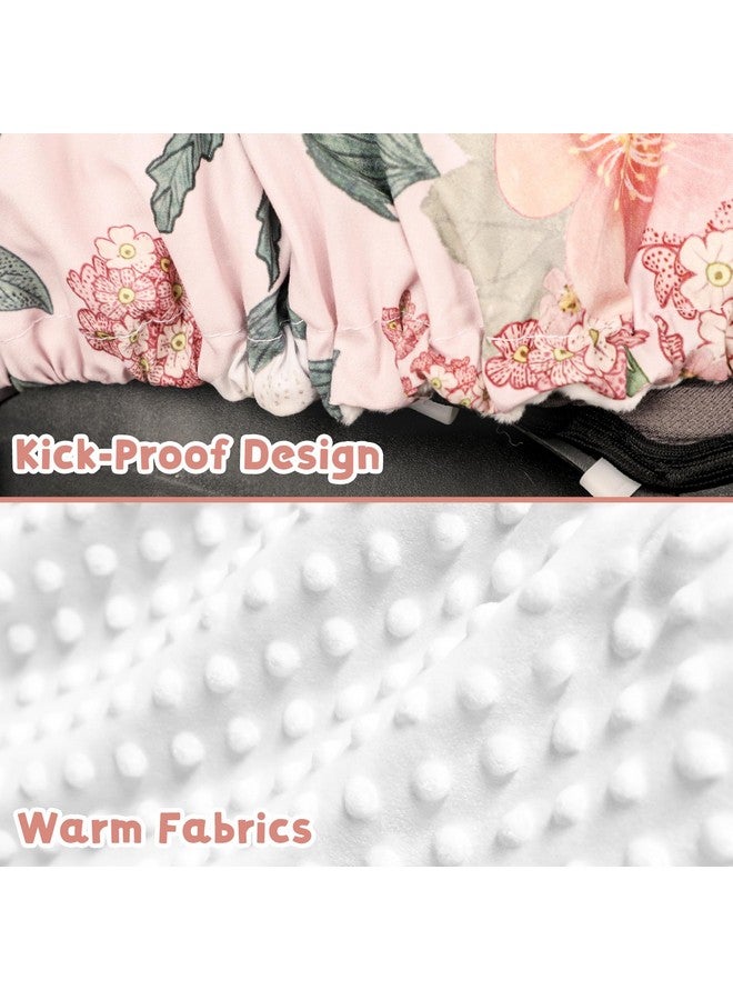 TANOFAR Car Seat Cover Baby, Winter Carseat Cover for Newborn, Infant Car Seat Cover with Windproof and Kick-Proof, Super Warm Plush Fleece Baby Carrier Cover for Infant Boys Girls (Floral) - Image 5