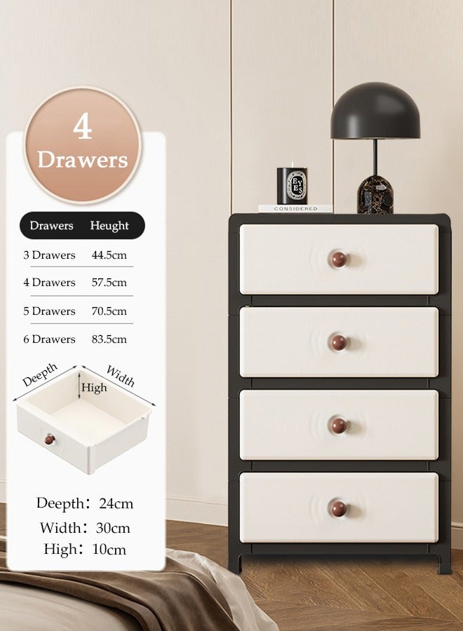 DUNISO Multipurpose Plastic 4-Drawer Storage Cabinet for Kitchen, Bathroom, Bedroom,Kitchen,Living Room,Office,Multifunctional Waterproof Design 4-Tier Vertical Storage Cabinets With Drawers, Slim Narrow Cabine  - Image 1