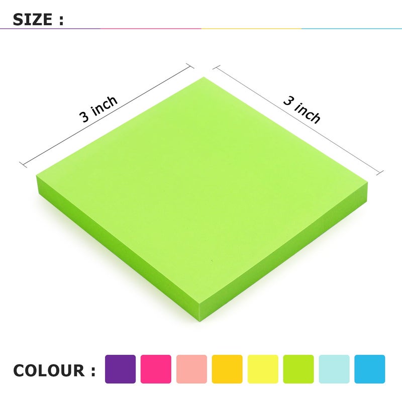 Eastern Wolf 8 Pads Sticky Notes 3x3 Self-Stick Notes 8 Bright Multi Colors Purple Sticky Notes, 85 Sheet/Pad - Image 3