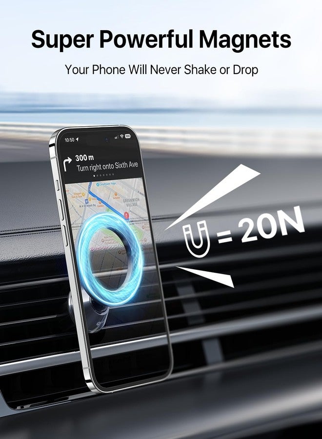 andobil for Magsafe Car Mount [Strongest Magnet, Easy Install] All Metal Magnetic Car Phone Holder for iPhone 17/16/15/14/13 Pro Max, 360° Air Vent Cell Phone Holder Car for Samsung Galaxy S25/S24 - Image 2