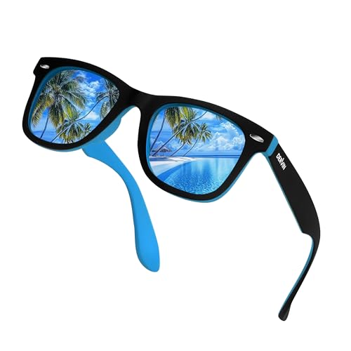 Dervin Square Polarized UV Protected Sunglasses for Men and Women (Blue Mirror) - Image 4