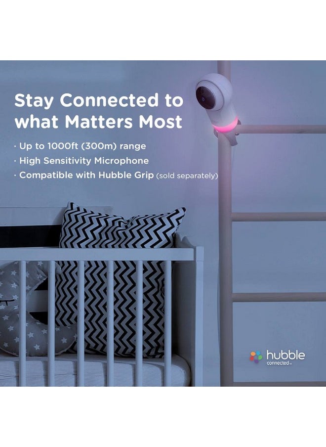 hubble connected HUBBLE CONNECTED Nursery Pal Glow+ Smart Baby Monitor with 5" Parent Unit and Wi-Fi Viewing via Free App - 7-Color Night Light, Sleep Trainer, Remote Pan Tilt Zoom, 2-Way Talk, Infrared Night Vision  - Image 3