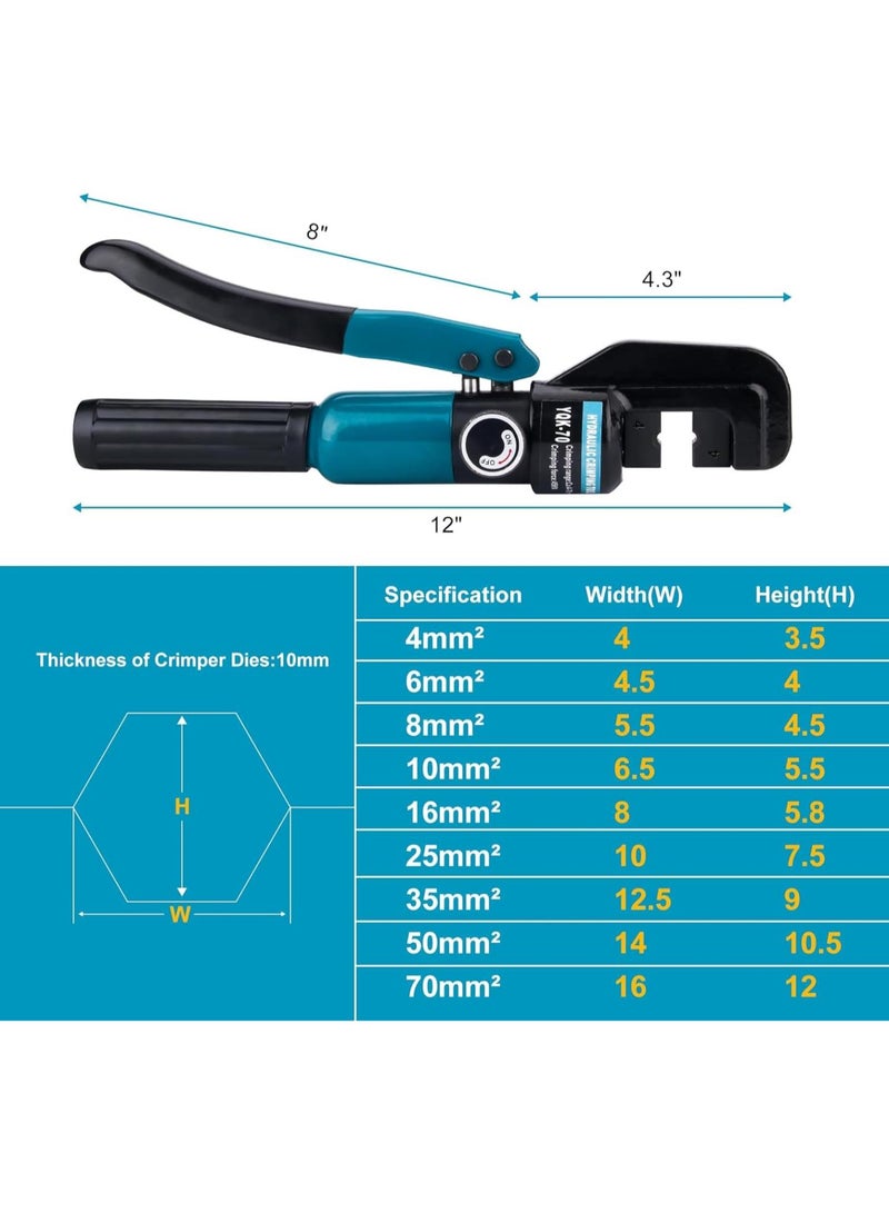 GGOOT Upgrade Hydraulic Crimping Tool/ Hydraulic Crimper with 9 Dies for Stainless Steel Cable Railing System, Cable Railing Hardware Hydraulic Crimping Tool DC03  - Image 5