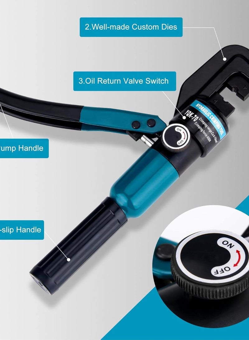 GGOOT Upgrade Hydraulic Crimping Tool/ Hydraulic Crimper with 9 Dies for Stainless Steel Cable Railing System, Cable Railing Hardware Hydraulic Crimping Tool DC03  - Image 3