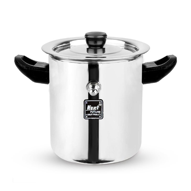 Next Future Next Future 5-Star 1 Litre Stainless Steel Milk Boiler | Steel Milk Pot with Lid | Milk Cooker with Handle | Milk Pan, Induction Compatible (1 Liters)  - Image 1